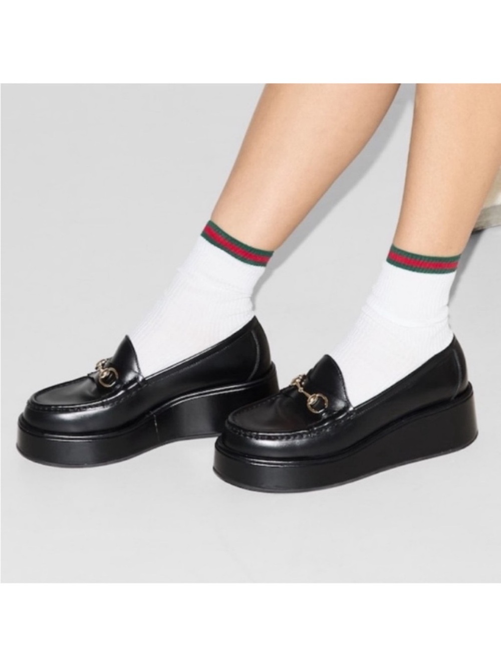 Gucci Ilde Horsebit Flatform leather platform Loafer RETAIL
1,300